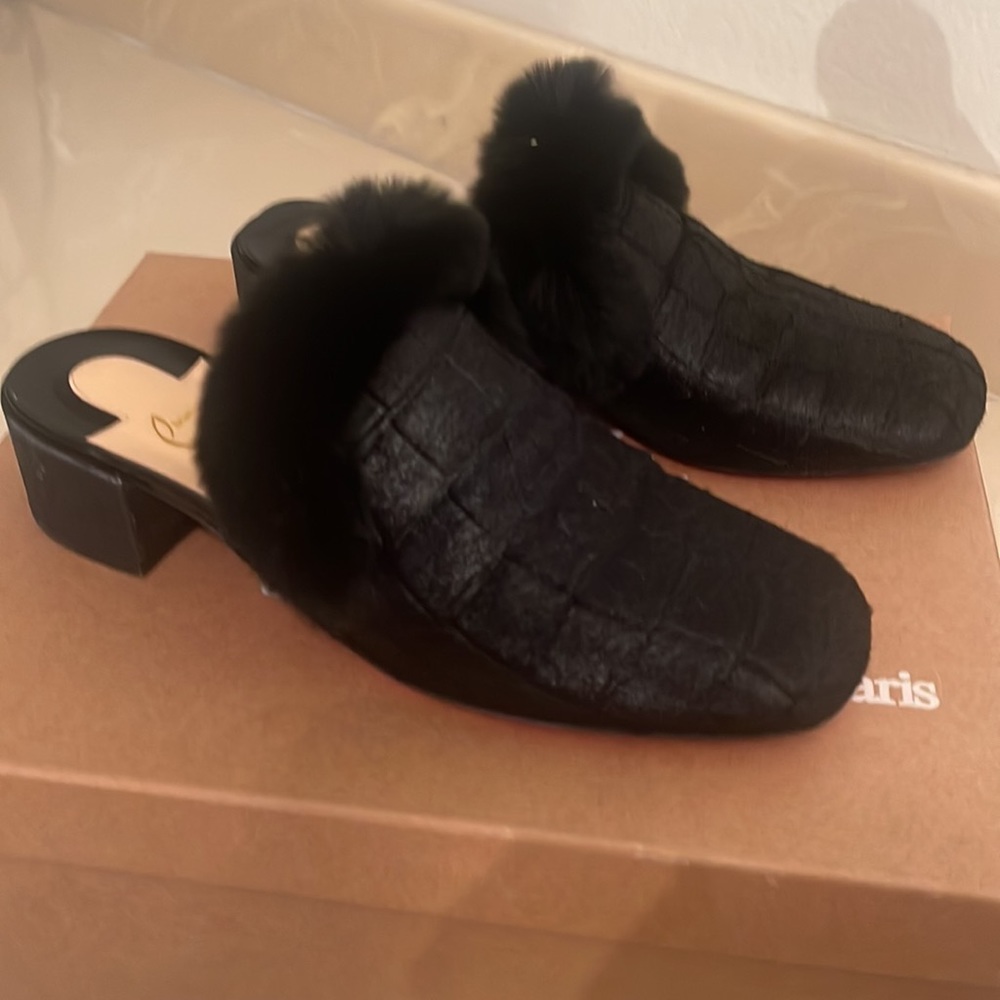 Christian Loubtoutin black slippers